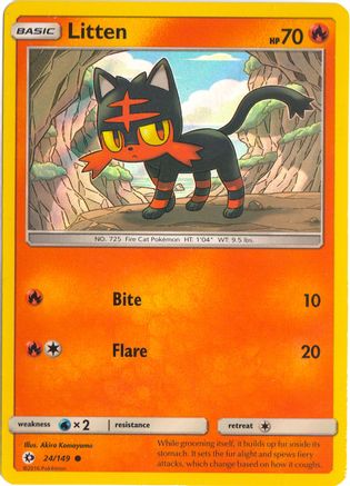 Litten (24/149) (Water Web Holo) [Sun & Moon: Base Set]