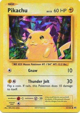 Pikachu (35/108) (Theme Deck Exclusive) (Cracked Ice Holo) [XY: Evolutions]