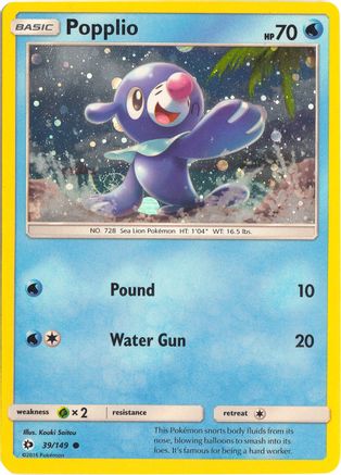 Popplio (39/149) (Cosmos Holo) [Sun & Moon: Base Set]