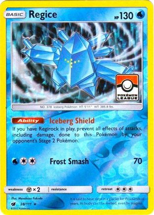 Regice (28/111) (League Promo) [Sun & Moon: Crimson Invasion]