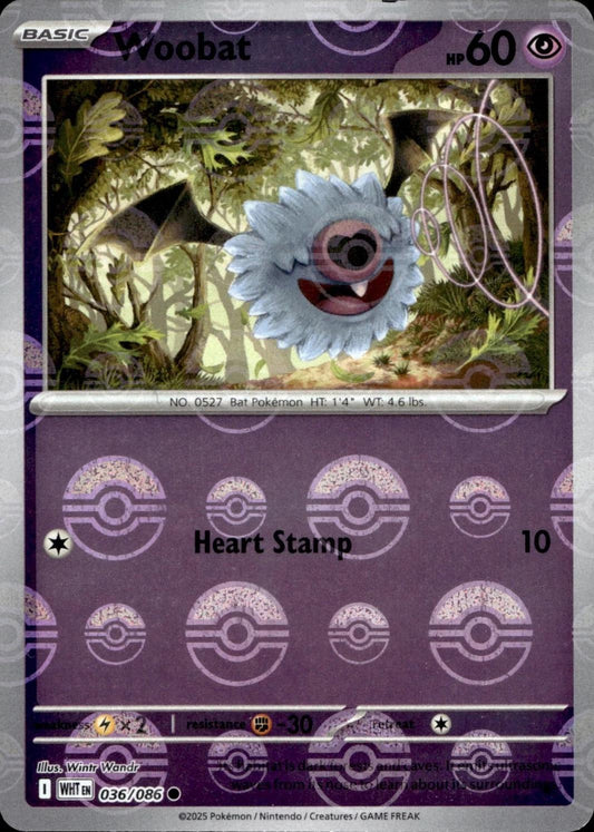 Woobat (Poke Ball Pattern) 036/086 - SV White Flare Holofoil