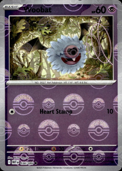 Woobat (Poke Ball Pattern) 036/086 - SV White Flare Holofoil
