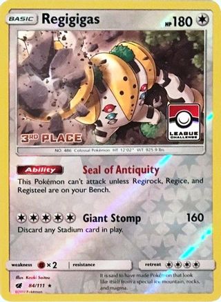 Regigigas (84/111) (League Promo 3rd Place) [Sun & Moon: Crimson Invasion]