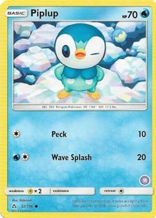 Piplup (32/156) (Deck Exclusive #11) [Sun & Moon: Trainer Kit - Alolan Sandslash]