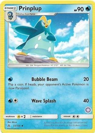 Prinplup (33/156) (Deck Exclusive #13) [Sun & Moon: Trainer Kit - Alolan Sandslash]