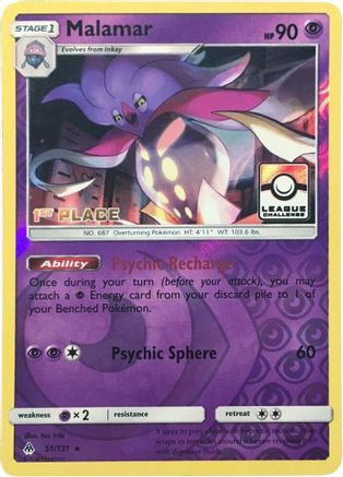 Malamar (51/131) (League Promo 1st Place) [Sun & Moon: Forbidden Light]