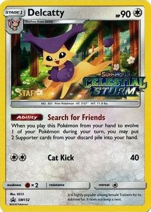 Delcatty (SM132) (Staff Prerelease Promo) [Sun & Moon: Black Star Promos]