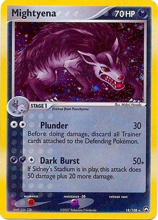 Mightyena (18/108) (Theme Deck Exclusive) [EX: Power Keepers]