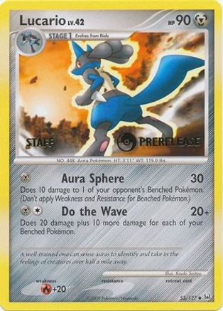 Lucario (53/127) (Staff Prerelease Promo) [Diamond & Pearl: Black Star Promos]