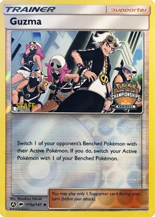 Guzma (115a/147) (Regional Championship Promo Staff) [Sun & Moon: Burning Shadows]