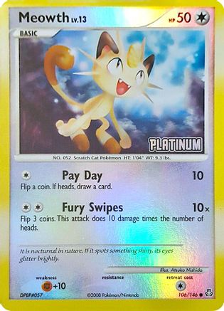 Meowth (106/146) [Burger King Promos: 2009 Collection]