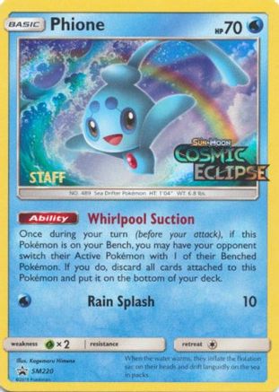 Phione (SM220) (Staff Prerelease Promo) [Sun & Moon: Black Star Promos]