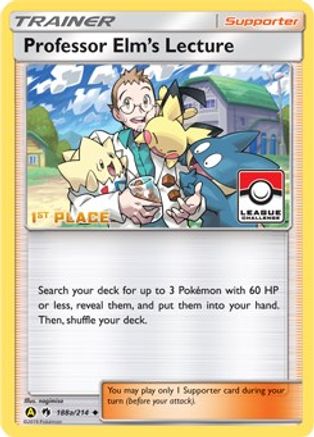 Professor Elm's Lecture (188a/214) (League Promo 1st Place) [Sun & Moon: Lost Thunder]