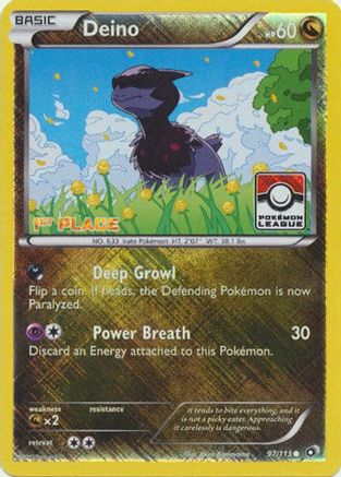 Deino (97/113) (League Promo 1st Place) [Black & White: Legendary Treasures]