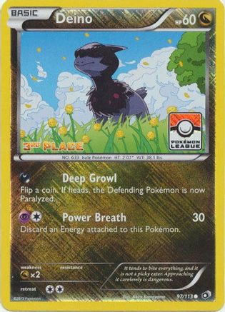 Deino (97/113) (League Promo 3rd Place) [Black & White: Legendary Treasures]