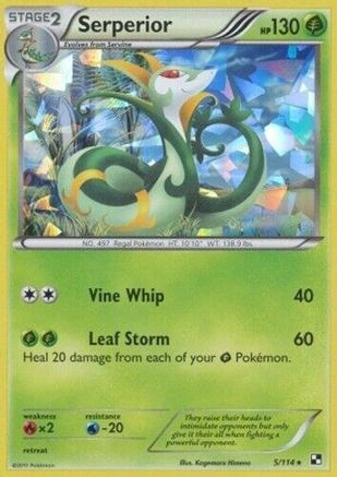 Serperior (5/114) (Cracked Ice Holo) (Theme Deck Exclusive) [Black & White: Base Set]