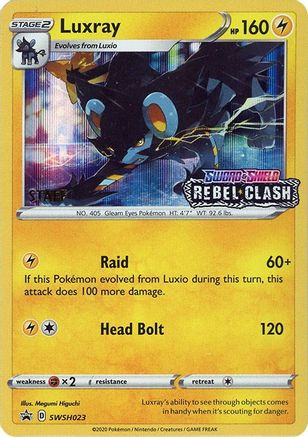 Luxray (SWSH023) (Staff Prerelease Promo) [Sword & Shield: Black Star Promos]