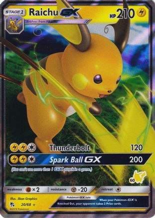 Raichu GX (20/68) (Pikachu Stamp #60) [Battle Academy 2020]