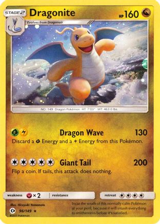Dragonite (96/149) (Cosmos Holo) [Sun & Moon: Base Set]
