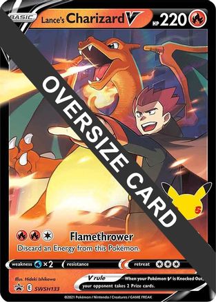 Lance's Charizard V (SWSH133) (Jumbo Card) [Sword & Shield: Black Star Promos]