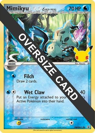 Mimikyu (SWSH136) (Delta Species) (Jumbo Card) [Sword & Shield: Black Star Promos]