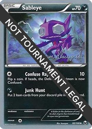 Sableye (62/108) (Darkrai Deck - Jason Klaczynski) [World Championships 2013]