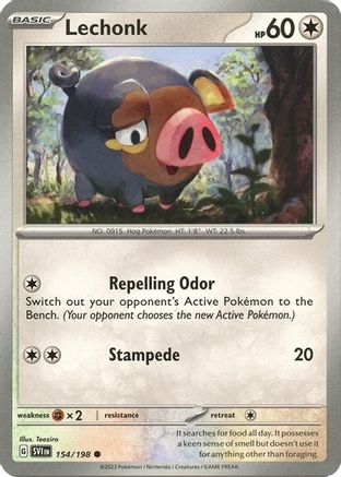 Lechonk (154/198) (Theme Deck Exclusive) [Scarlet & Violet: Base Set]