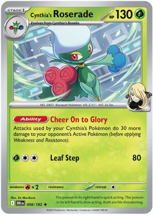 Cynthia's Roserade 008/182 - SV10 Destined Rivals Holofoil