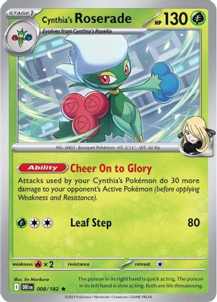 Cynthia's Roserade 008/182 - SV10 Destined Rivals Reverse Holofoil