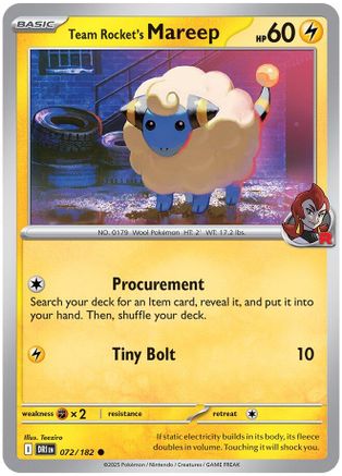 Team Rocket's Mareep 072/182 - SV10 Destined Rivals