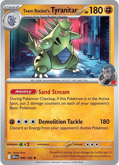 Team Rocket's Tyranitar 096/182 - SV10 Destined Rivals Holofoil