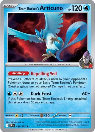 Team Rocket's Articuno 051/182 - SV10 Destined Rivals Reverse Holofoil