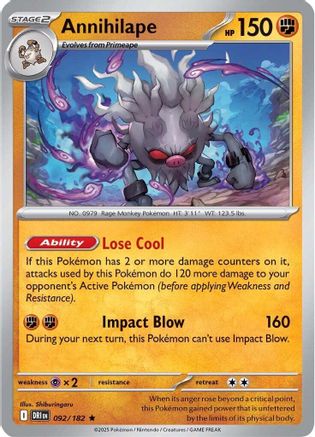 Annihilape 092/182 - SV10 Destined Rivals Reverse Holofoil