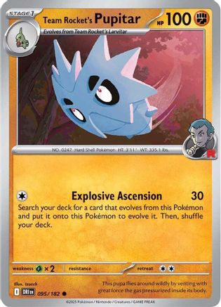 Team Rocket's Pupitar 095/182 - SV10 Destined Rivals Reverse Holofoil
