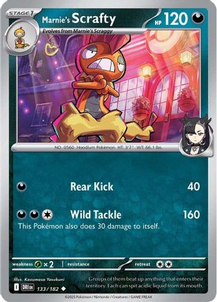 Marnie's Scrafty 133/182 - SV10 Destined Rivals Reverse Holofoil