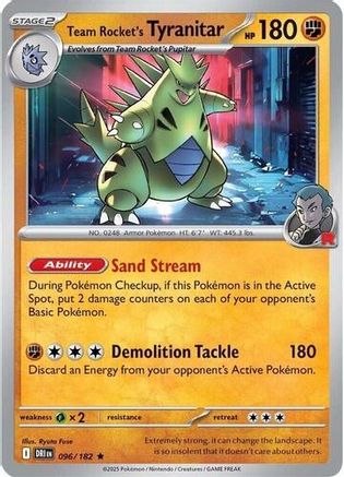 Team Rocket's Tyranitar (Non-holo) 96 - Deck Exclusives