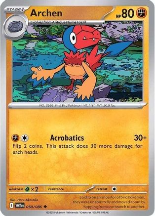 Archen 050/086 - SV White Flare Reverse Holofoil