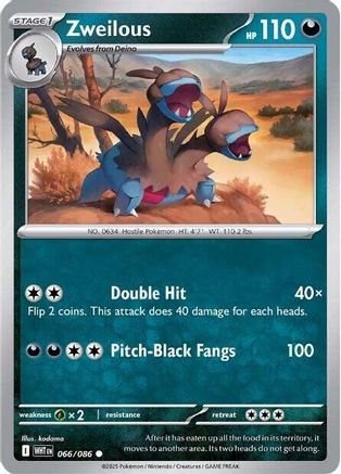 Zweilous 066/086 - SV White Flare Reverse Holofoil