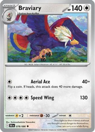 Braviary 078/086 - SV Black Bolt Reverse Holofoil