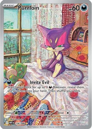Purrloin - 136/086 - SV White Flare Holofoil