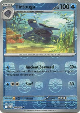 Tirtouga (Master Ball Pattern) 022/086 - SV Black Bolt Holofoil