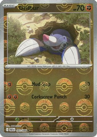 Drilbur (Poke Ball Pattern) 045/086 - SV Black Bolt Holofoil