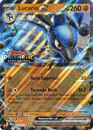 Lucario ex (Prismatic Evolutions Stamp) 051/131 51 - Miscellaneous Cards & Products Holofoil