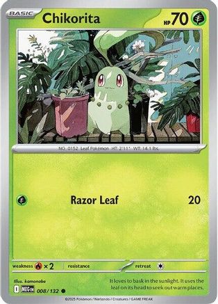 Chikorita 008/132 - ME01 Mega Evolution Reverse Holofoil