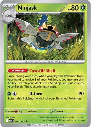 Ninjask - 017/132 - ME01 Mega Evolution Reverse Holofoil