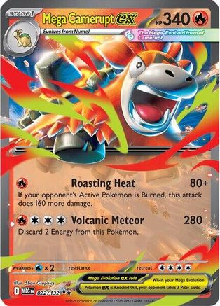 Mega Camerupt ex - 022/132 - ME01 Mega Evolution Holofoil