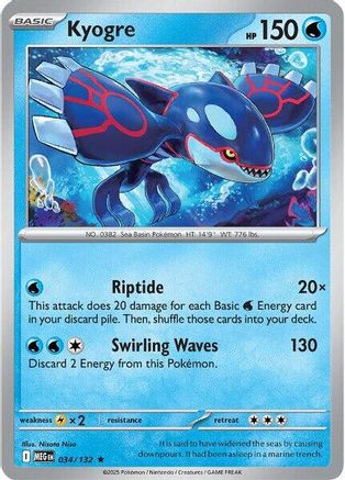 Kyogre 034/132 - ME01 Mega Evolution Holofoil