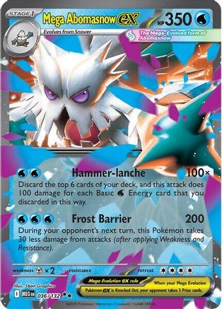 Mega Abomasnow ex - 036/132 - ME01 Mega Evolution Holofoil