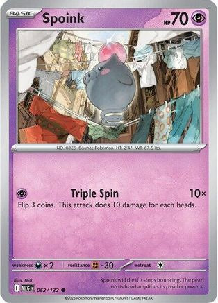 Spoink 062/132 - ME01 Mega Evolution Reverse Holofoil