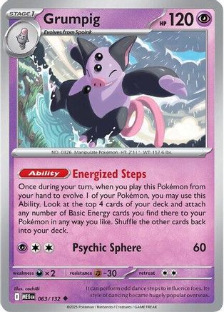 Grumpig 063/132 - ME01 Mega Evolution Reverse Holofoil